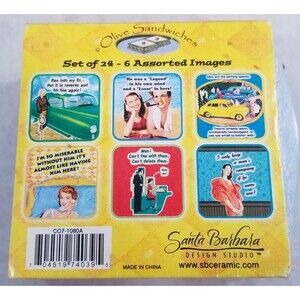 Olive Sandwiches Santa Barbara design studio pub coasters men set of 23